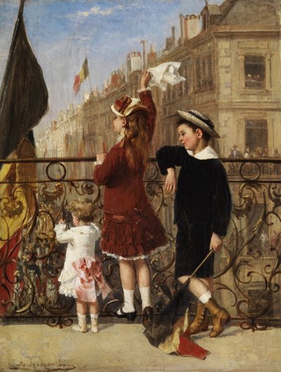 Winken zur Prozession, Brüssel von Albert Roosenboom